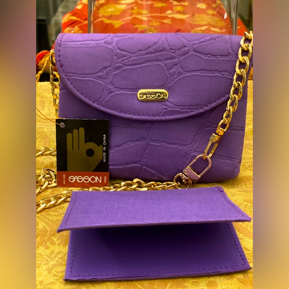 RETRO SASSON PURPLE WALLET AND CARD CASE - FLAWLESS AND NWT